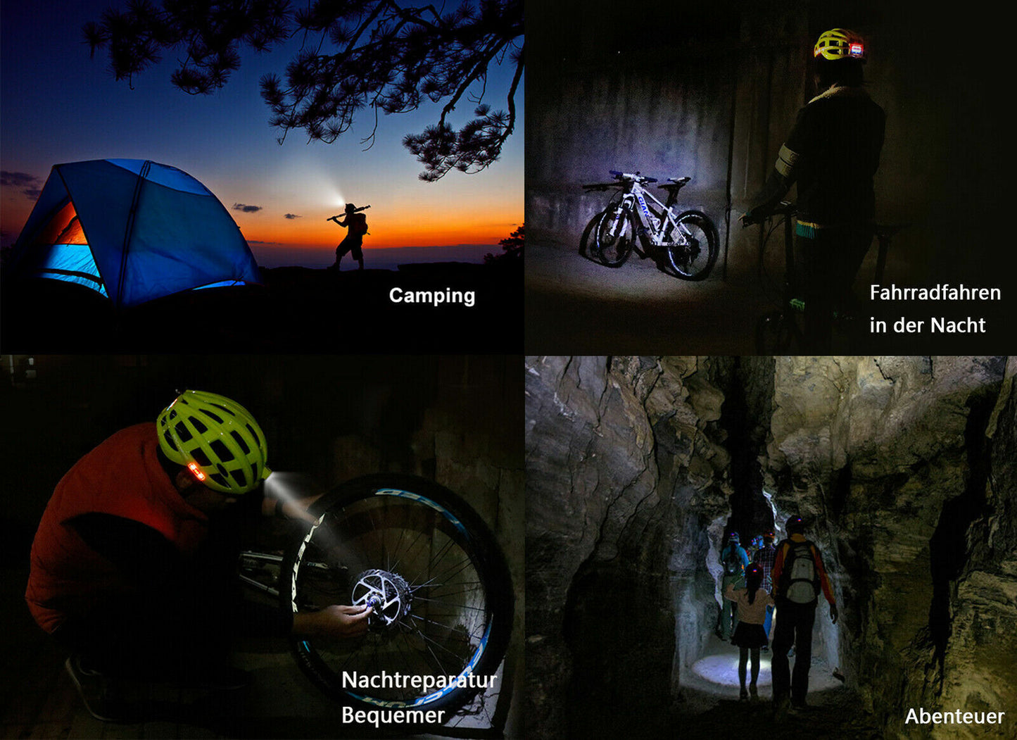 Bicycle Warning Light Alarm Helmet
