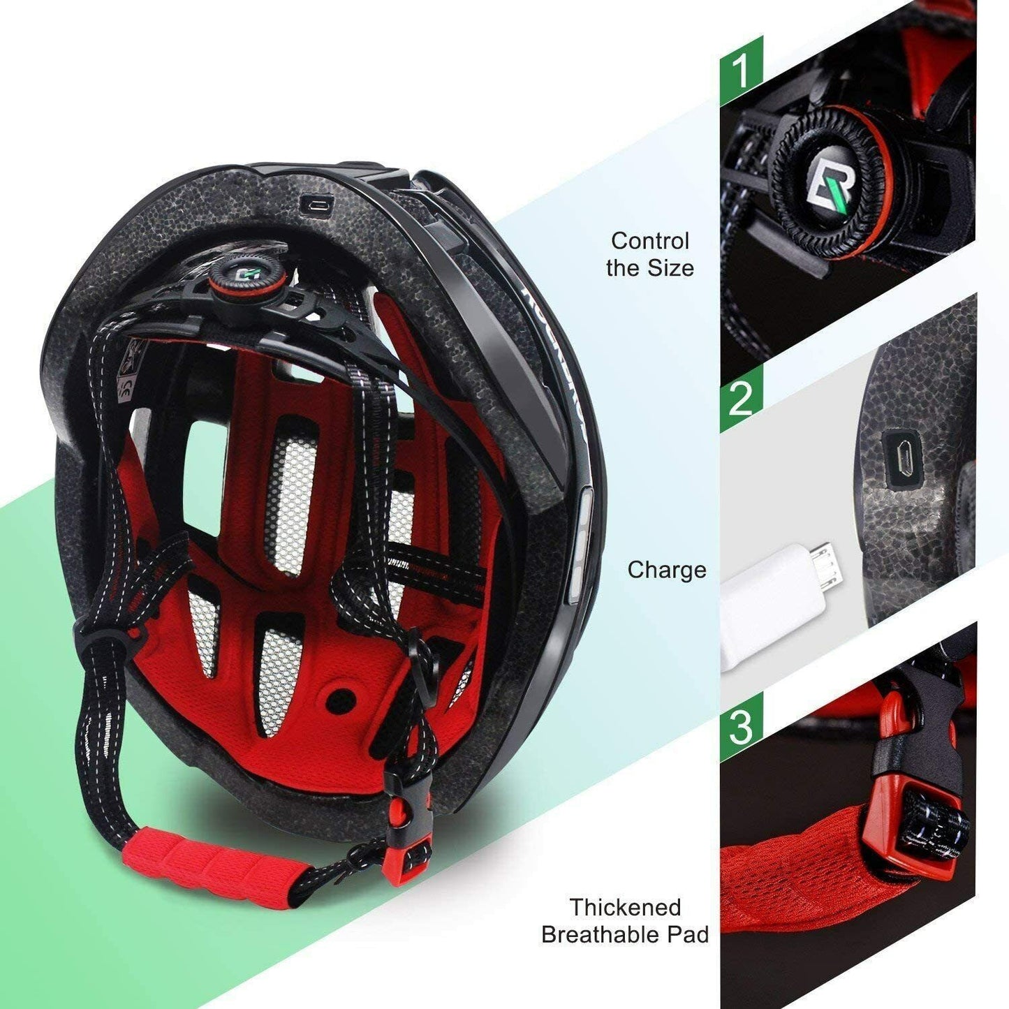 Bicycle Warning Light Alarm Helmet